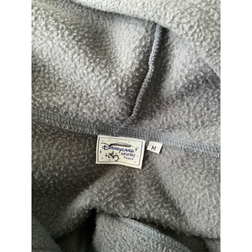 Disneyland Paris Fleece‎ Zip Up Hoodie Gray Mickey Mouse Castle Embroidered - Picture 4 of 4